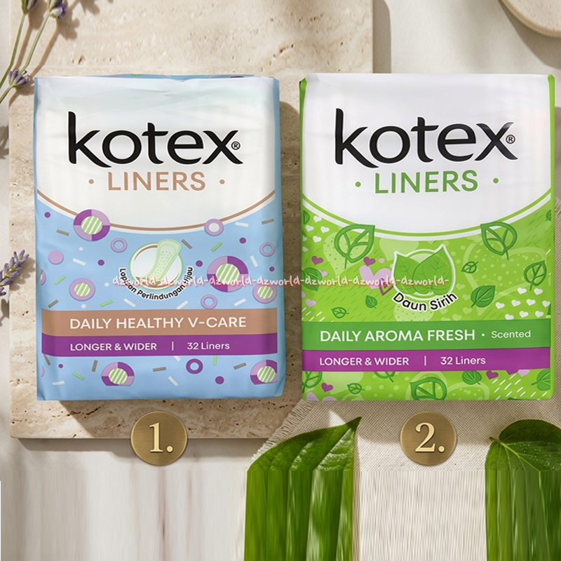 Kotex Liners 32 Liners Daun Sirih Daily Aroma Fresh Daily Healthy V Care Longer & Wider 32Liner Pant