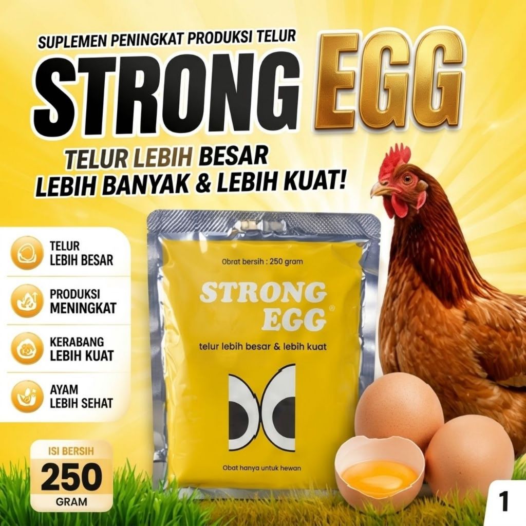 Egg Strong 250gr Vitamin untuk Ayam Petelur Pakan Ayam Petelur Kalsium Ayam Petelur Vitamin B Comple