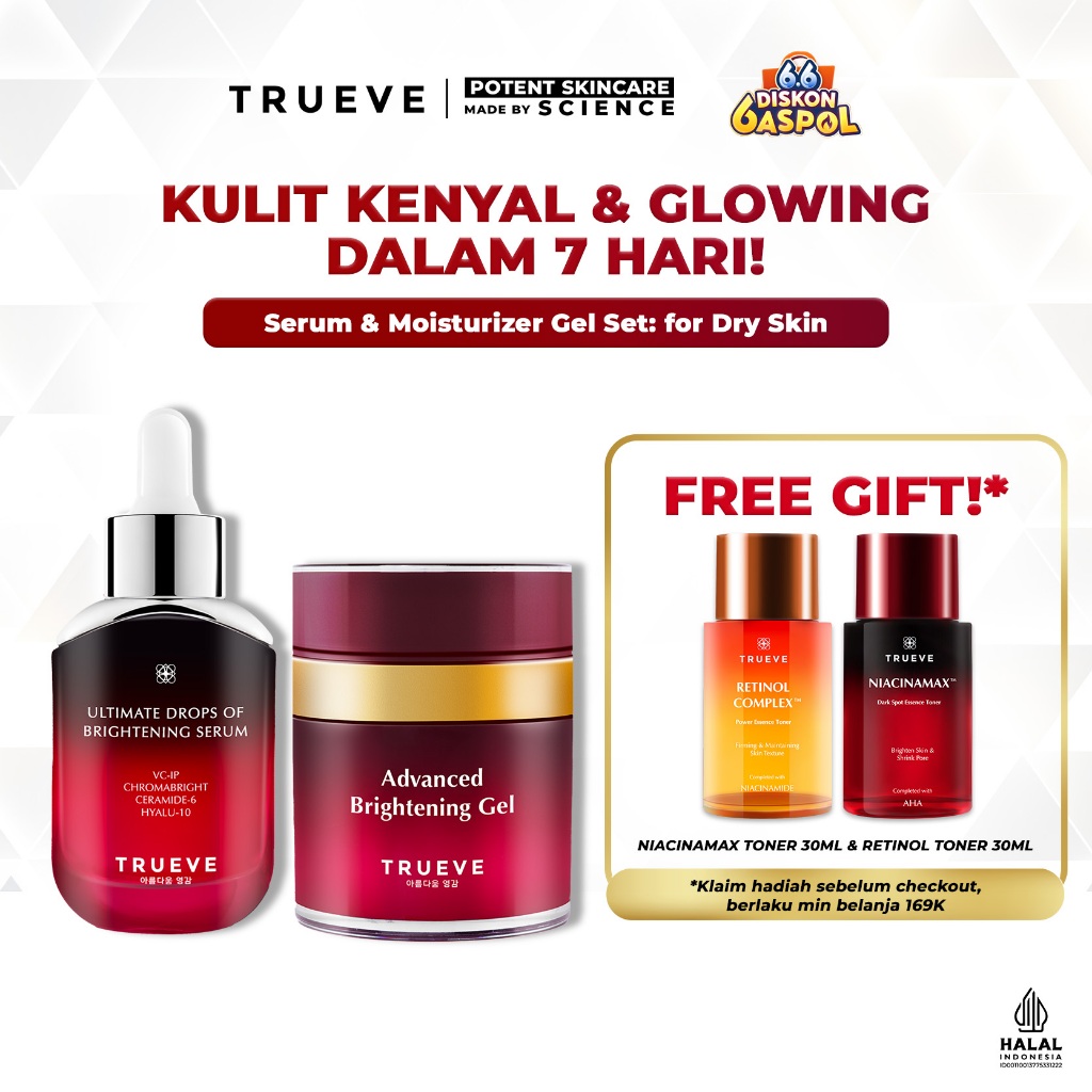 TRUEVE Serum & Moisturizer Gel Set: For Dry Skin