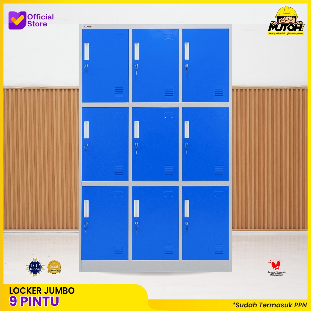 Locker besi 9 pintu besar lemari loker helm loker besi 9 pintu MUTOH2000