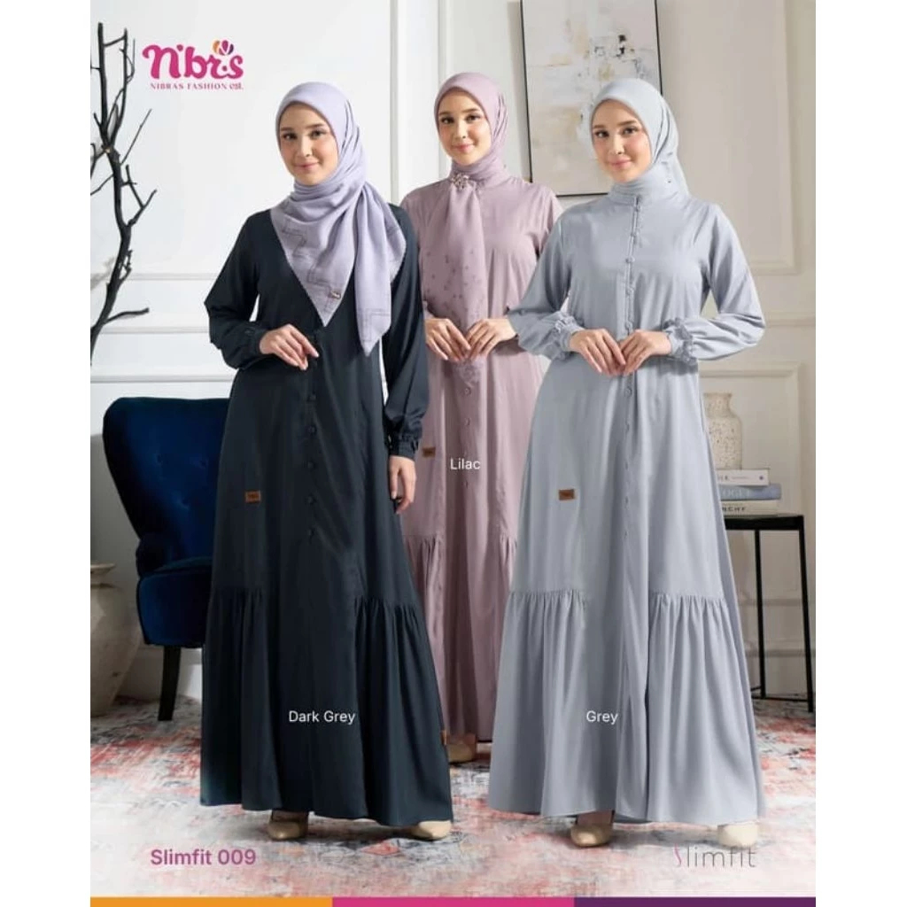 GAMIS NIBRAS SLIM FIT 009 - GAMIS SLIM BODY - GAMIS NIBRAS CANTIK - GAMIS WANITA BISA COD
