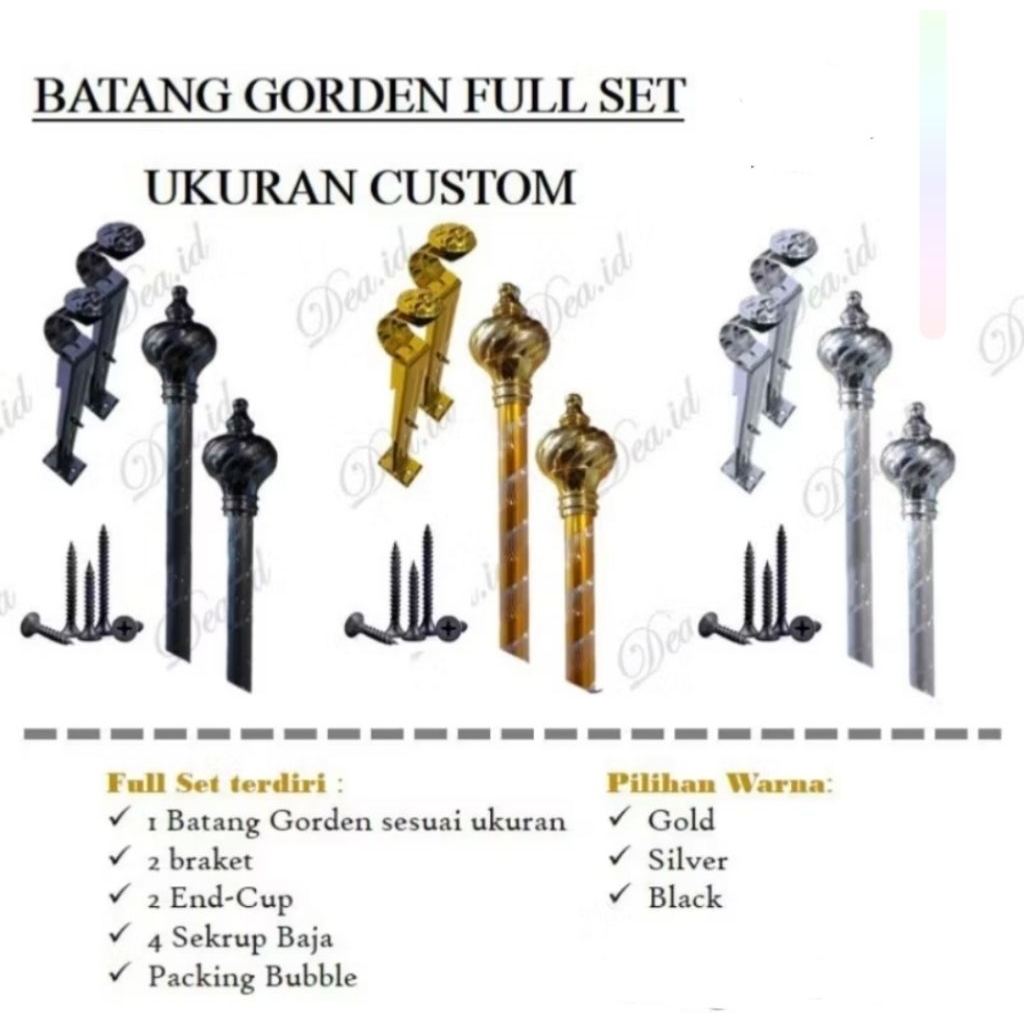 [GROSIR] TERLARIS BESI GORDEN/ BATANG GORDEN, ROLLET GORDEN, TIANG GORDEN, PIPA GORDEN, PENYANGGA GO