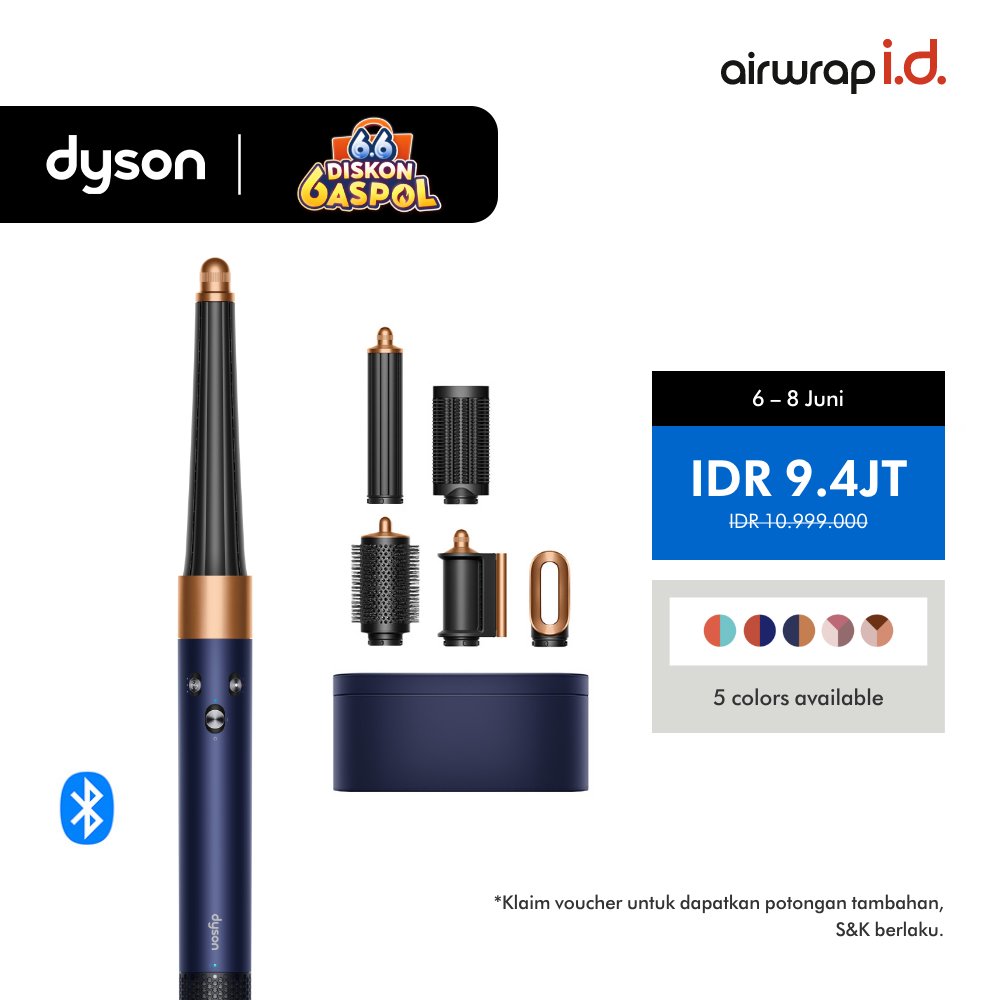Dyson Airwrap i.d. ™ HS08 Multi-styler and dryer (Prussian Blue/Rich Copper) - Mengeringkan. Mengika