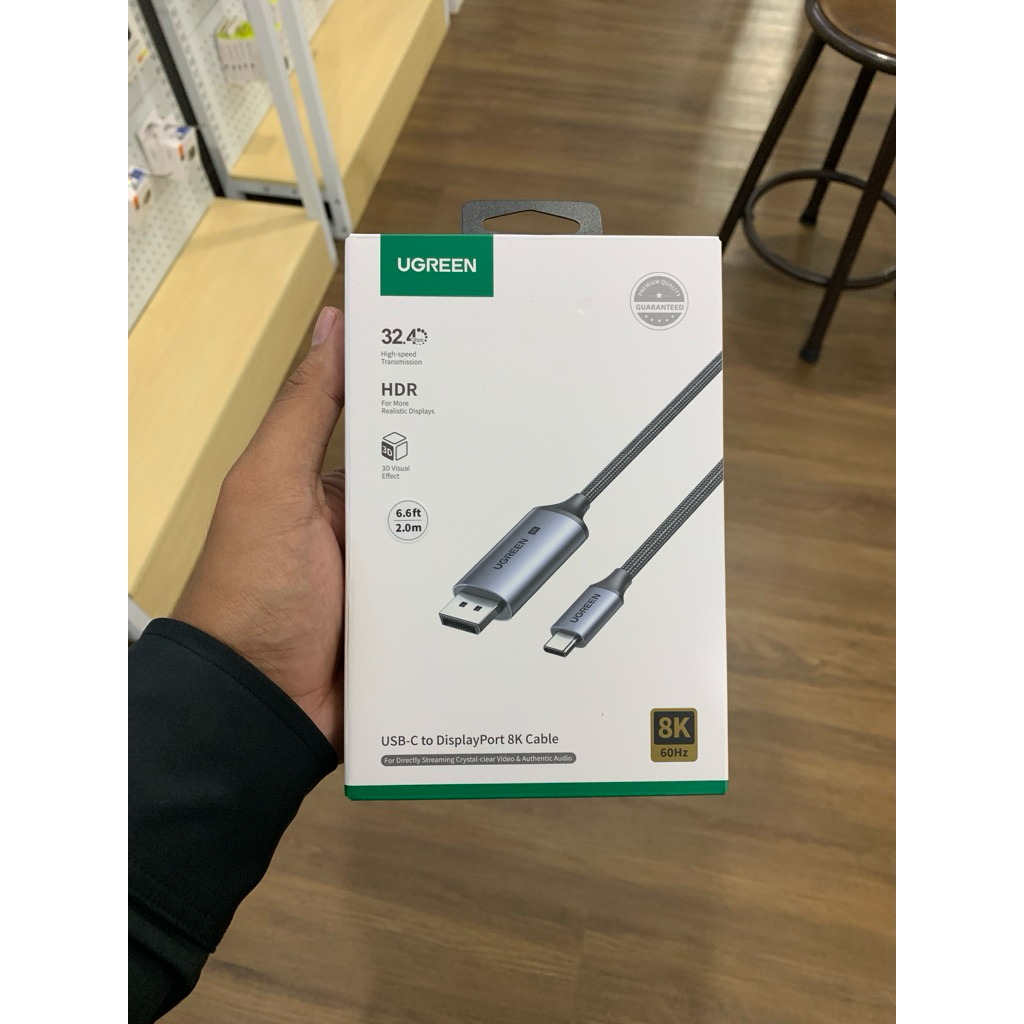 Ugreen Usb C to DisplayPort braided cable 2m