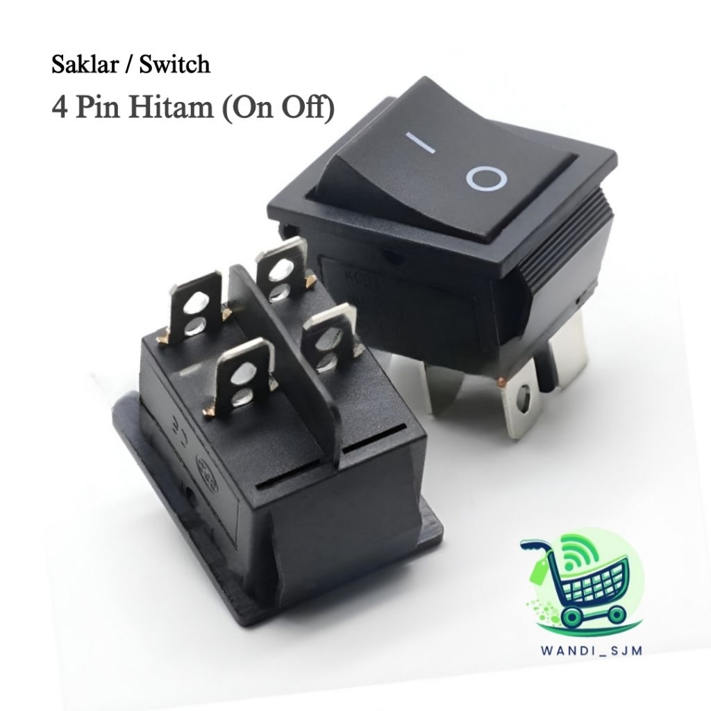 Switch 4 pin besar Saklar on off Hitam saklar 4kaki