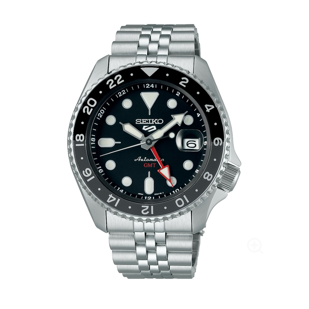 Seiko 5 Sports SSK001k1 Skx Style Automatic GMT Black Grape Black Dial Stainless Steel Strap ssk001