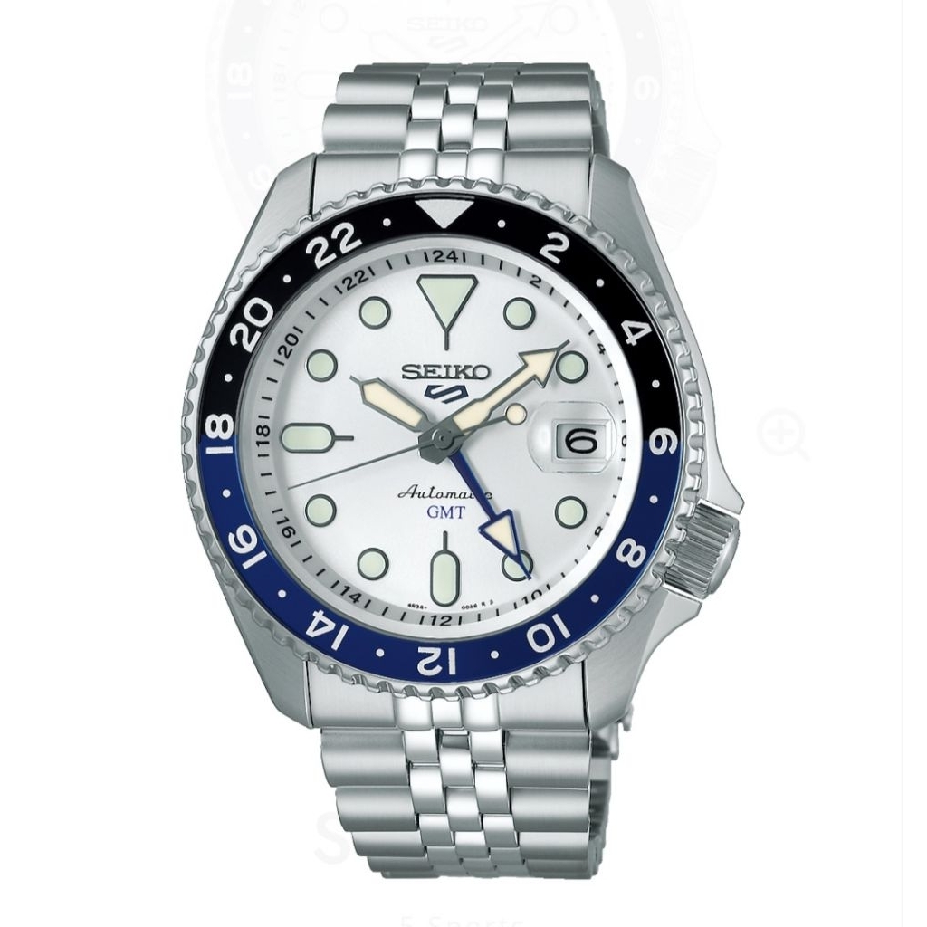 Seiko 5 Sports  SSK033K1 Skx Style Automatic GMT Silver Dial Stainless Steel Strap ssk033