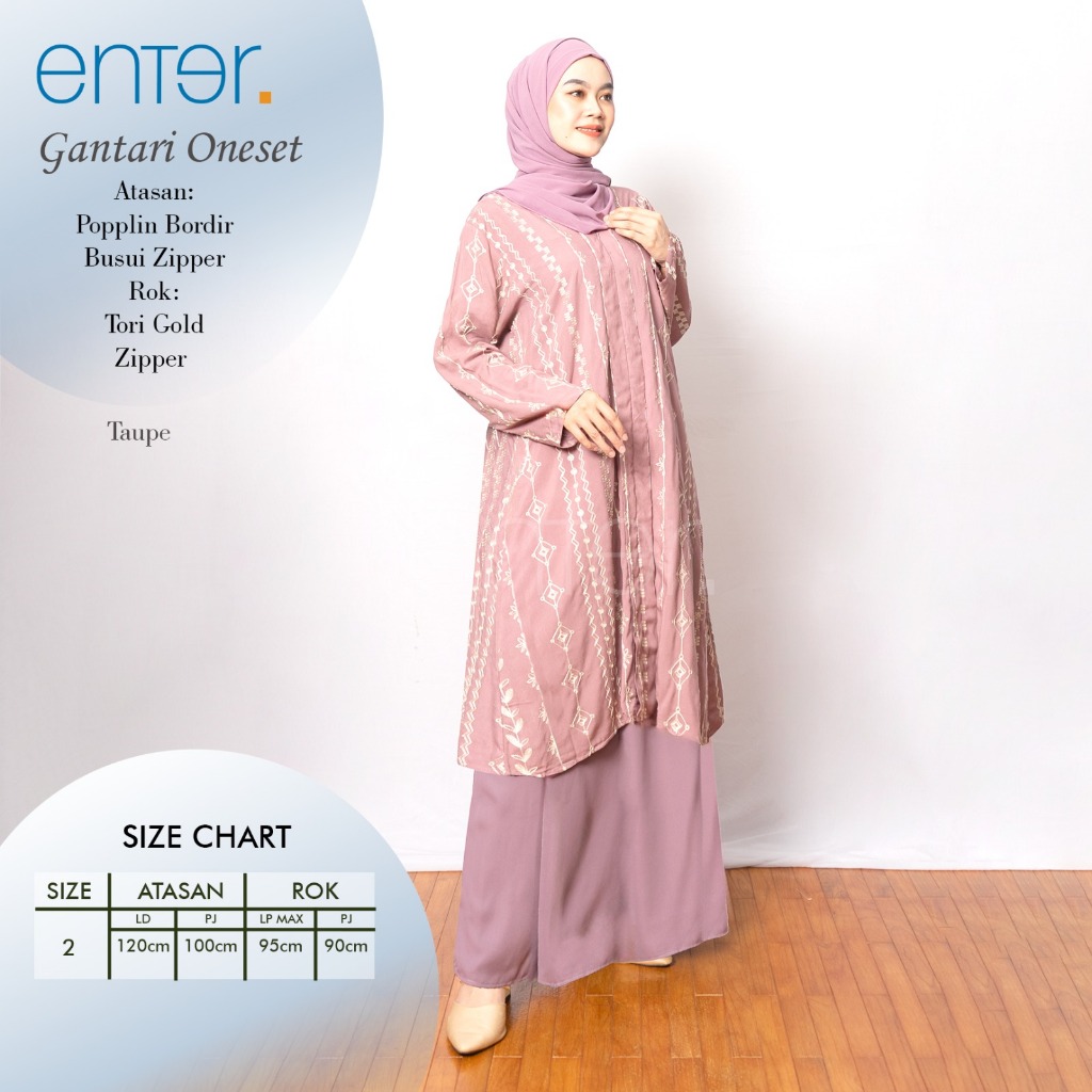 enter one set jumbo wanita kekinian ld 120 gantari one set motif etnik mat poplin bordir