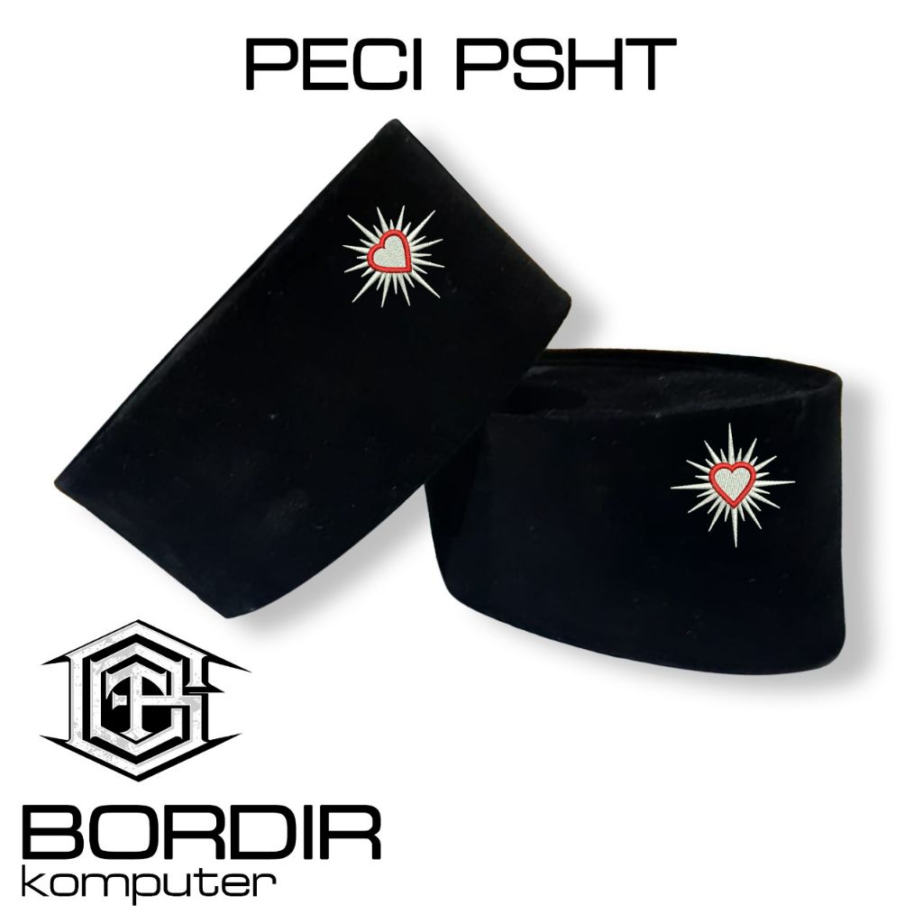 Songkok PSHT Premium Peci Hitam Beludru Custom Logo Setia Hati Terate
