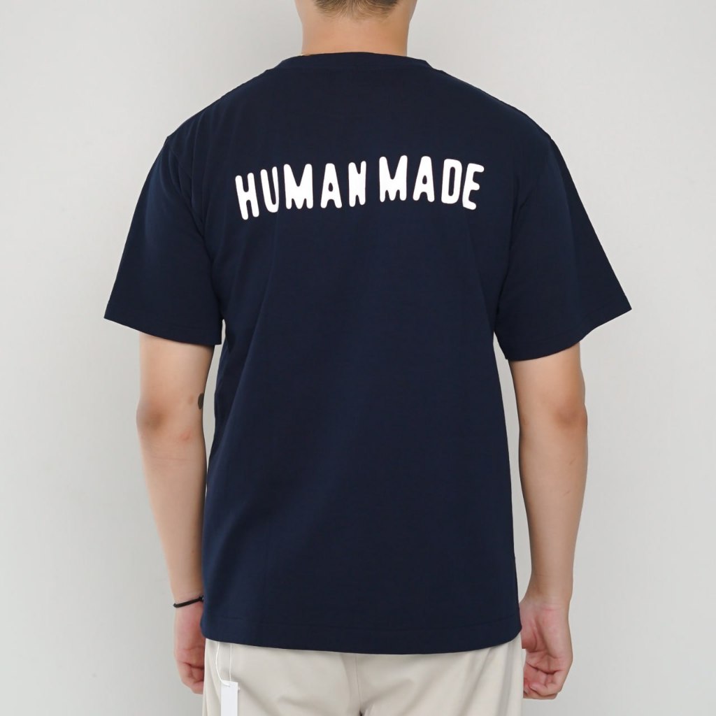 Kaos HUMAN MADE RED EMBROIDERY NAVY TSHIRT 100% ORIGINAL
