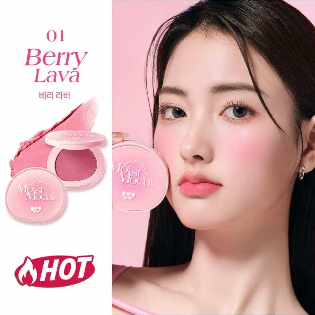 Barenbliss Moist Mochi Paste Powder Blush – Berry Lava Blush On High Pigmented Tahan Hingga 12 Jam