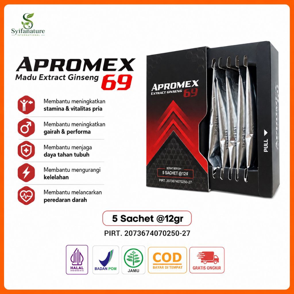 Madu Kesehatan Pria Apromex 69 Extract Ginseng Harga Per Sachet
