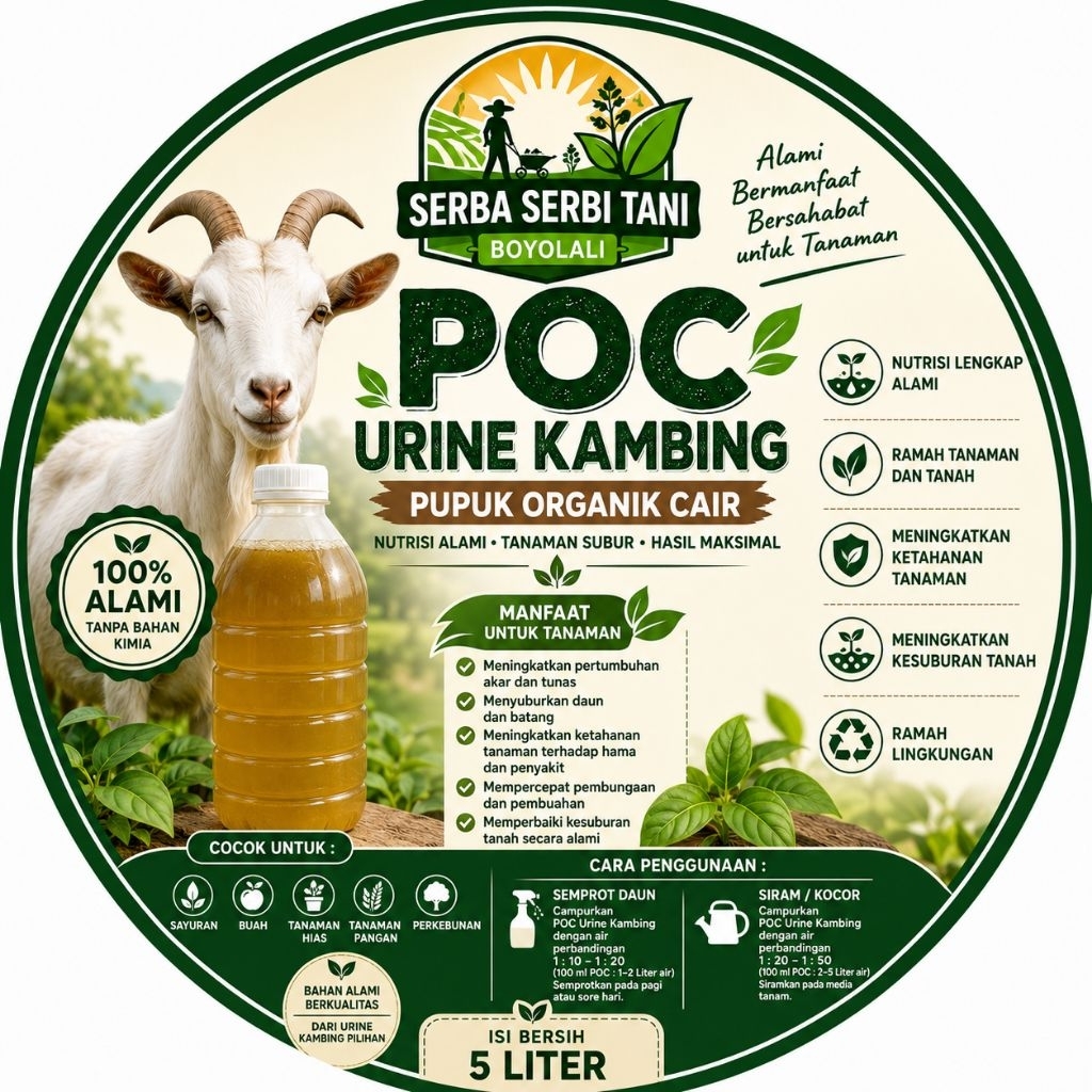 pupuk cair/ poc urine kambing non amoniak, 100% murni tanpa campuran air/ kimia