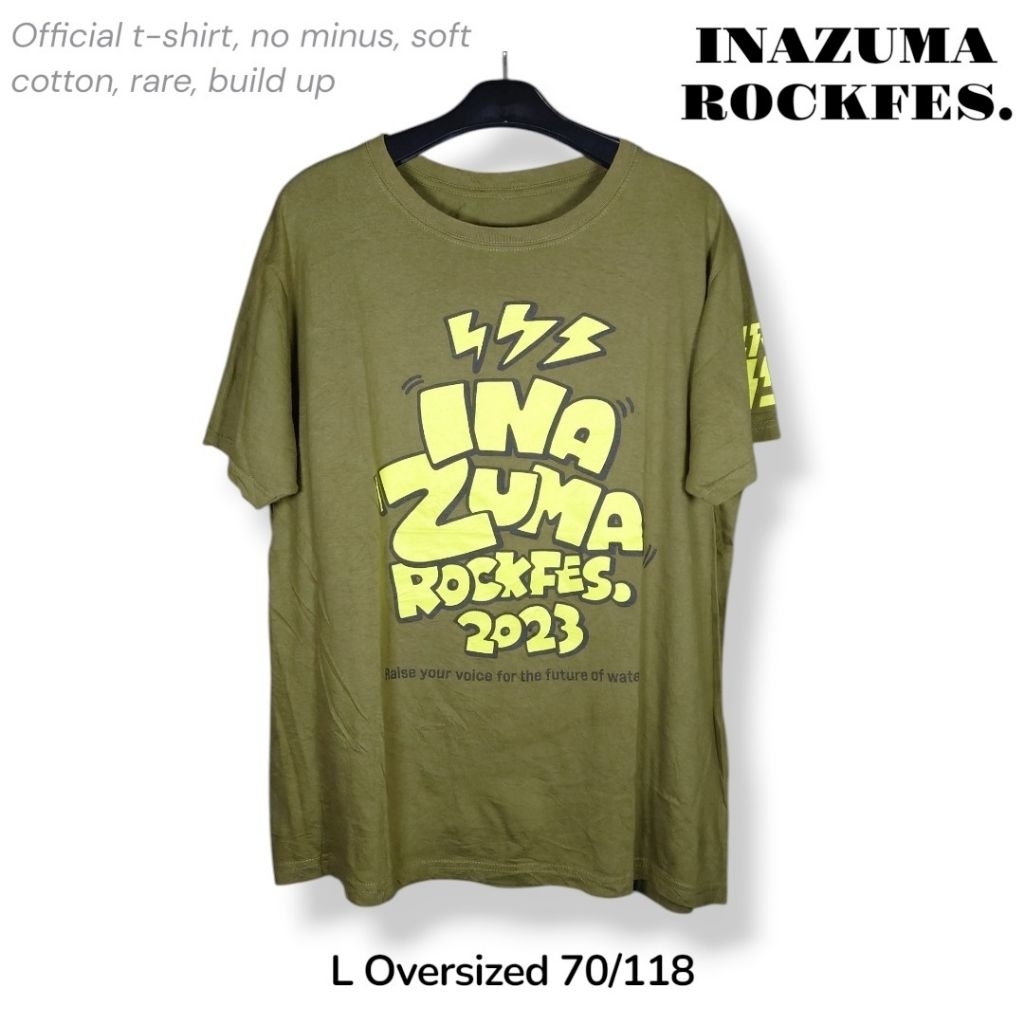 INAZUMA ROCKFES. 2023 Official t-shirt Kaos festival musik Rock Jepang Katun Size L