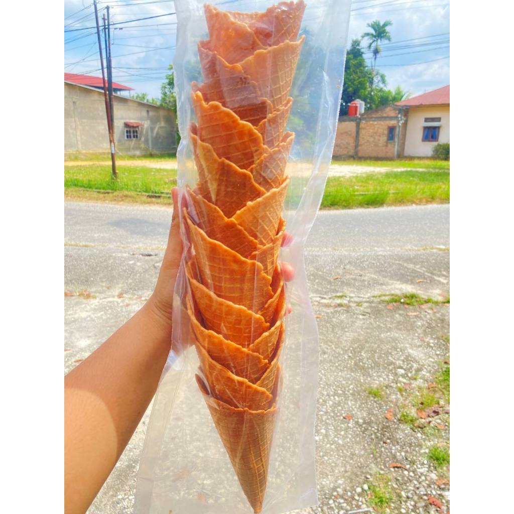 Waffle Cone Jumbo Gemoy | Cone Es Krim Besar Renyah | 10 pcs