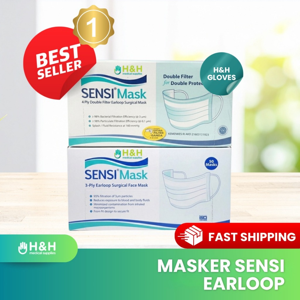 Masker Sensi Earloop 3ply / Masker Sensi 3ply / Masker 3ply Sensi / Masker Sensi Earloop 4ply / Mask