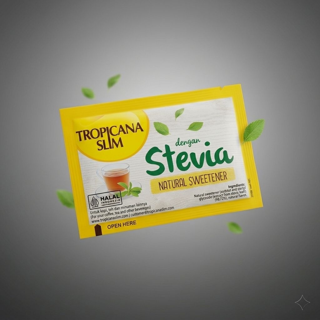 Pemanis Tropicana Slim Stevia - Rendah Kalori, Cocok untuk Diet & Diabetes, Gula Alternatif Curah Sa