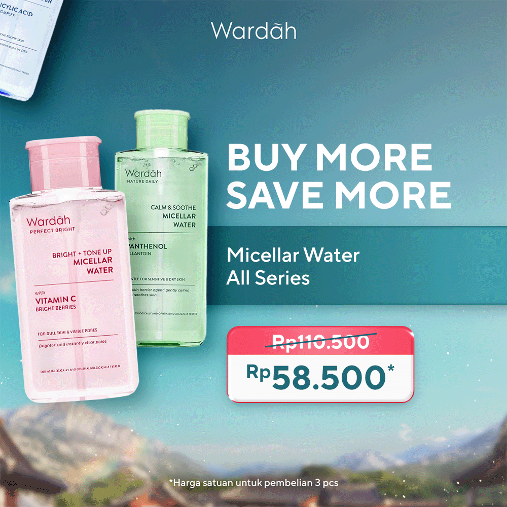 Wardah Micellar Water All Series - Perfect Bright, Calm and Soothe Nature Daily, Acnederm, Lightenin