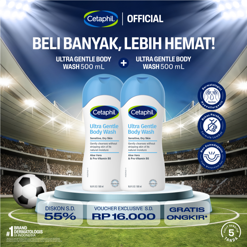 Cetaphil Ultra Gentle Body Wash 500ml Twin Pack