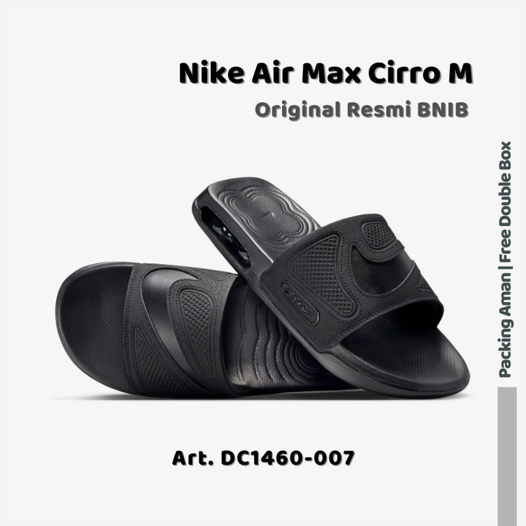 Nikē Sandal Pria Air Max Cirro Black Original Resmi