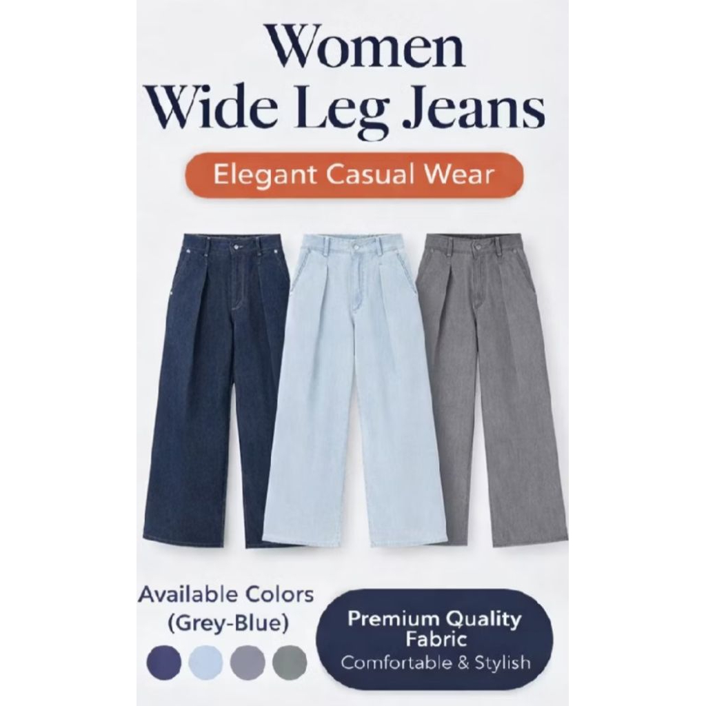 Women Wide Leg Jeans GU