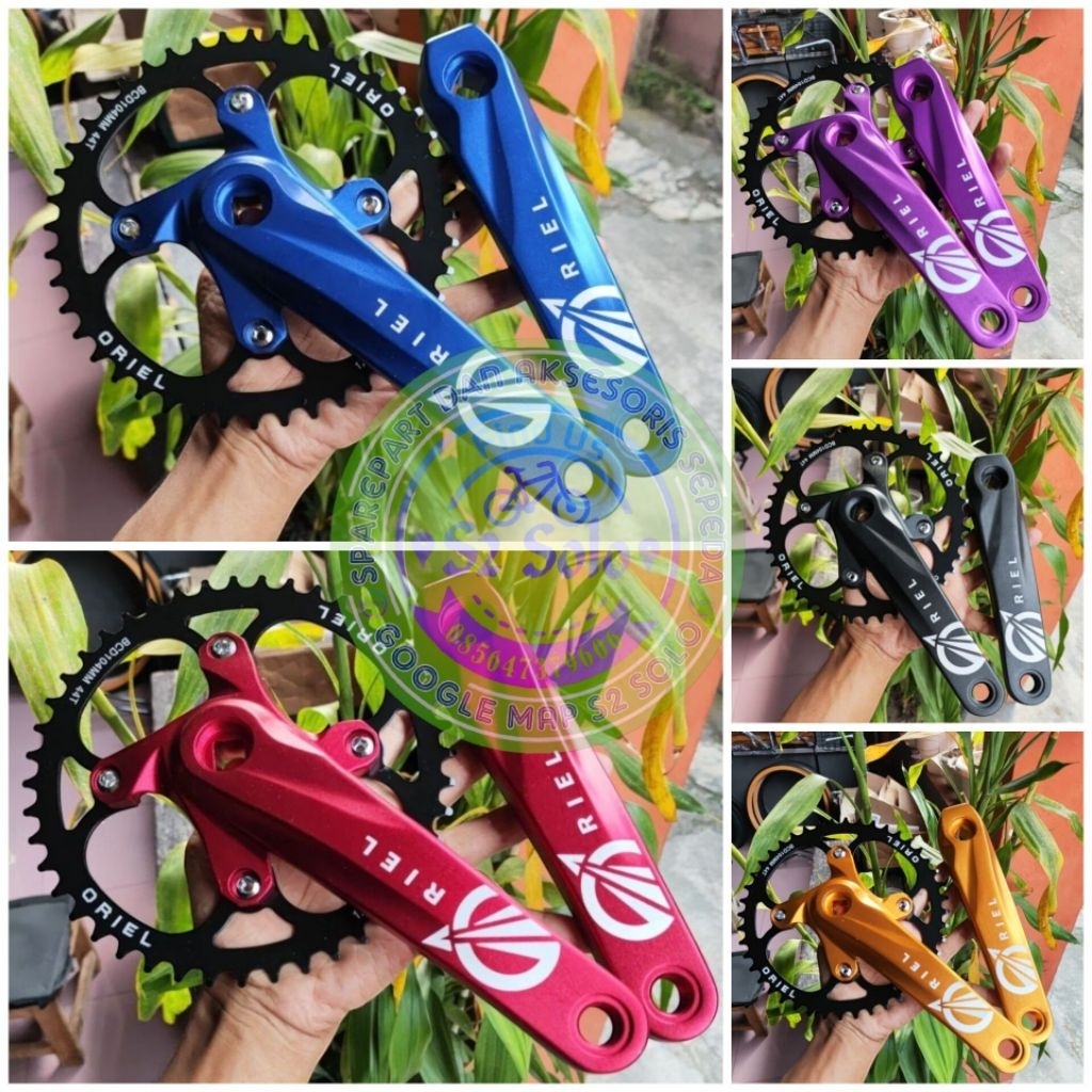 crankset Oriel 44t tipe as BB kotak crank alloy sepeda commuter bike federal mtb sepeda lipat fixie 