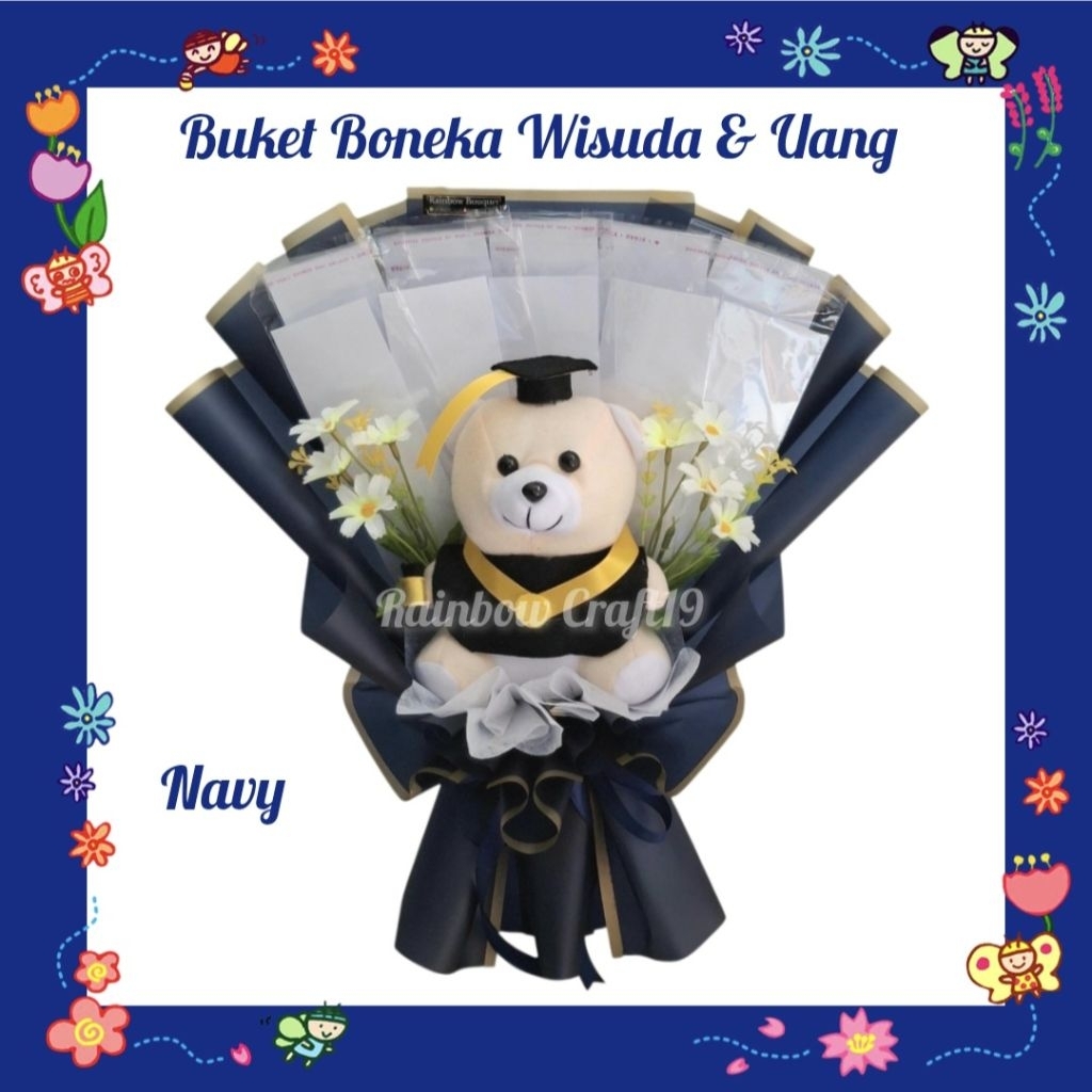 Buket Boneka Wisuda & Uang / Buket Boneka Wisuda dan Uang 5-10 Slot