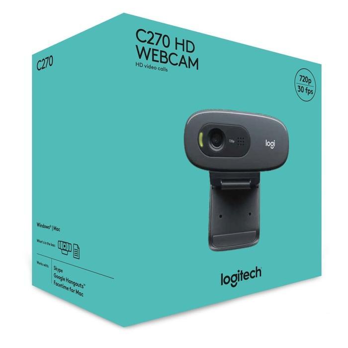 Webcam lagitech C270 Web Cam HD 720p Kamera Laptop Komputer With Mic Cover For Live Video Meeting HD