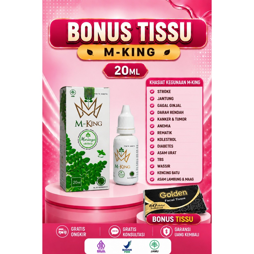 [BONUS TISSU] M-KING HERBAL jamu Tetes 20ML original - Obat Stroke, Diabetes, Gagal Ginjal, Kolester