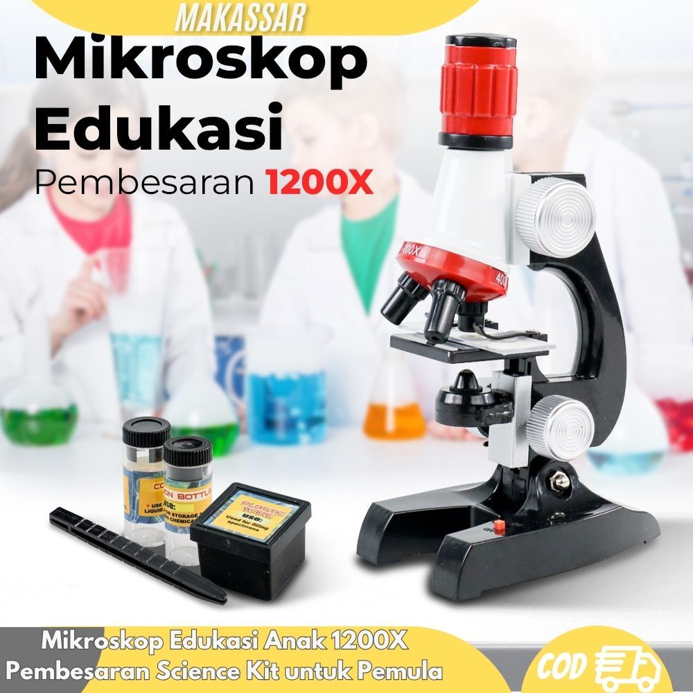 Mikroskop Edukasi Anak 1200X Pembesaran Science Kit untuk Pemula / mikroskop belajar anak / mikrosko