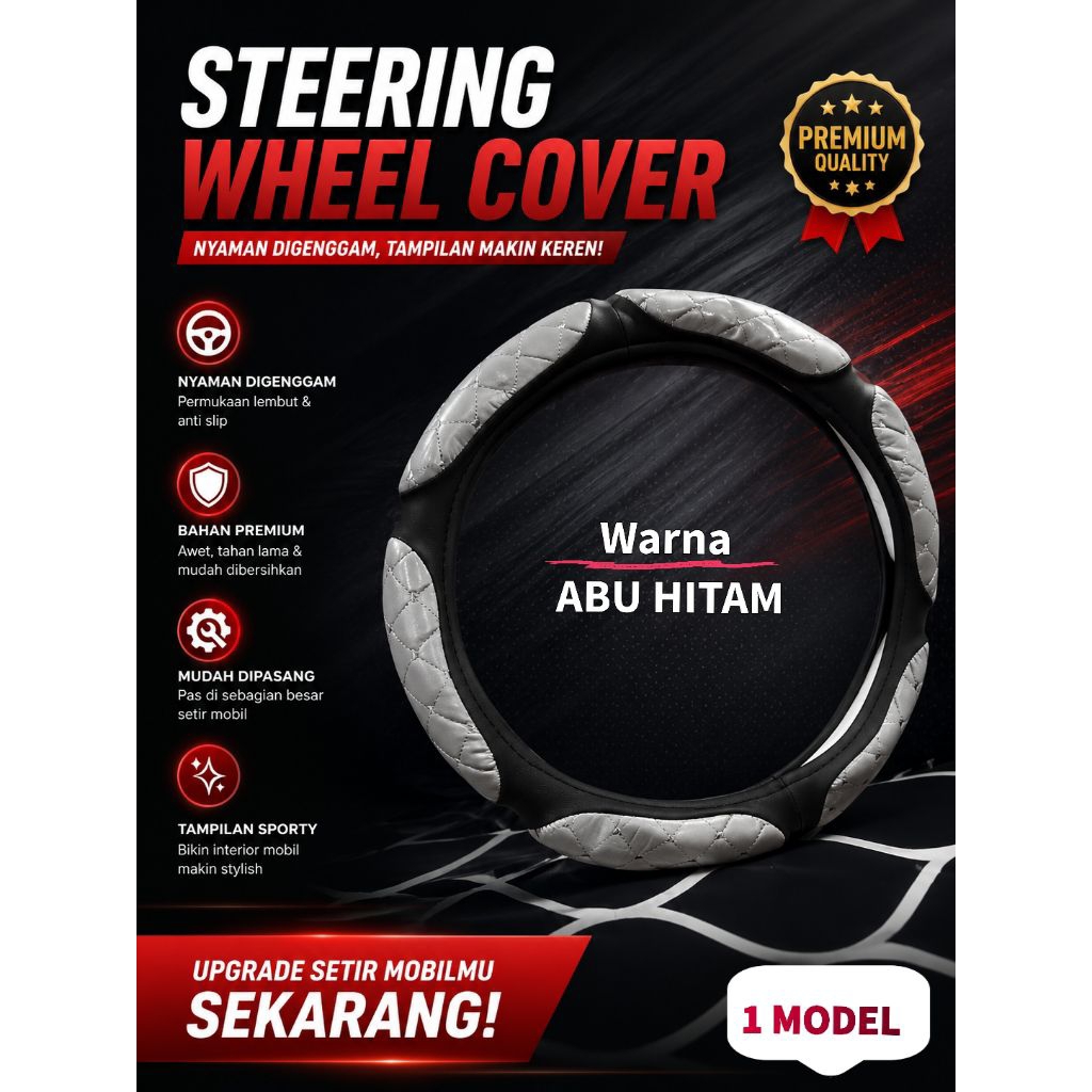 Lelang Cover Stir Mobil warna abu hitam