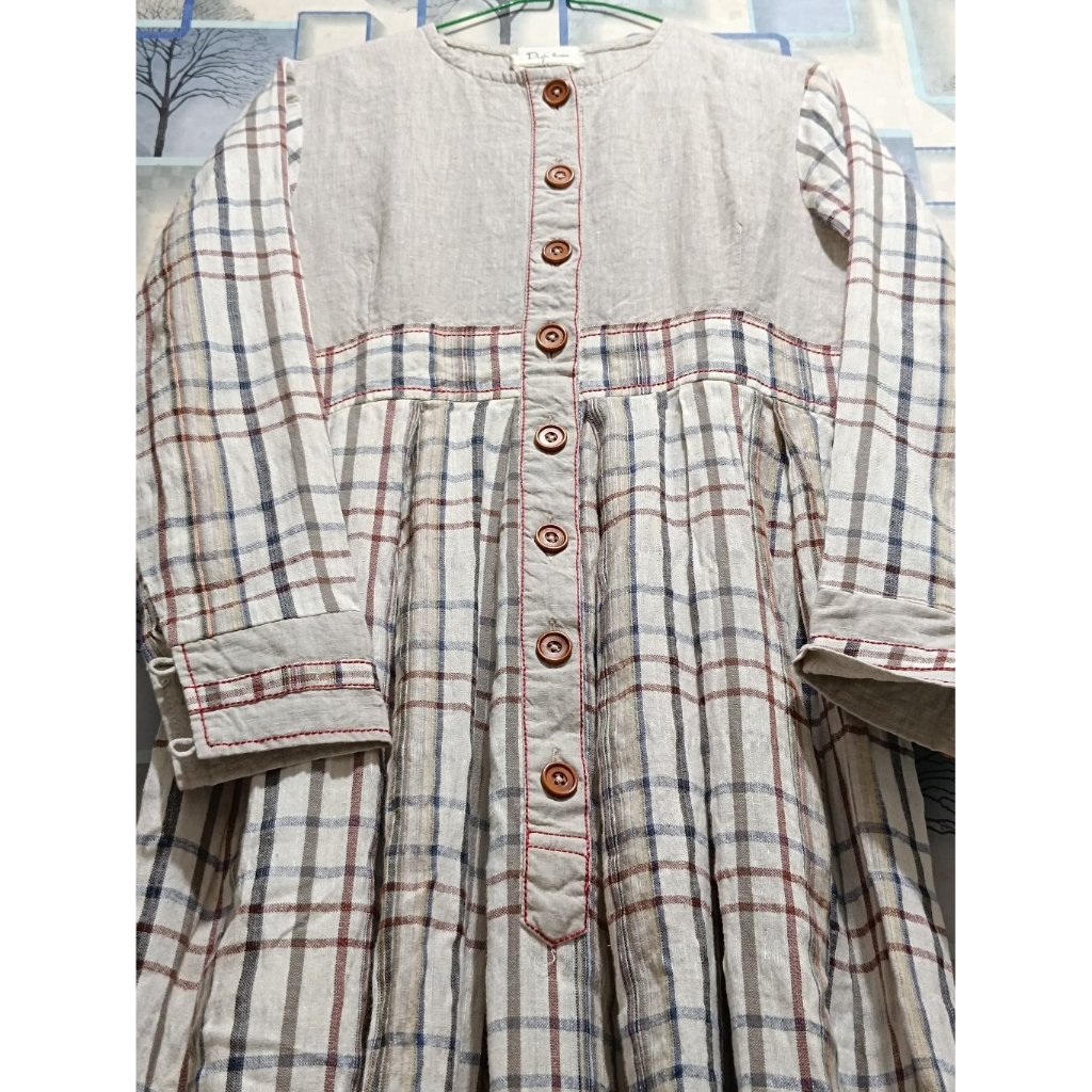 New Gamis Linen Kotak-Kotak