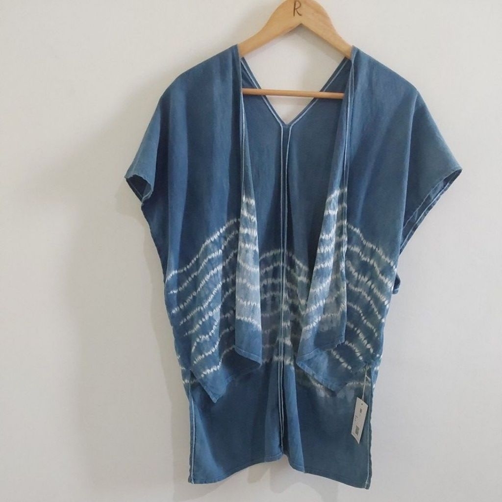 OUTER GARIS SHIBORI PEWARNA ALAM VEST DISKON BY ROSITA BATIK SHIBORI