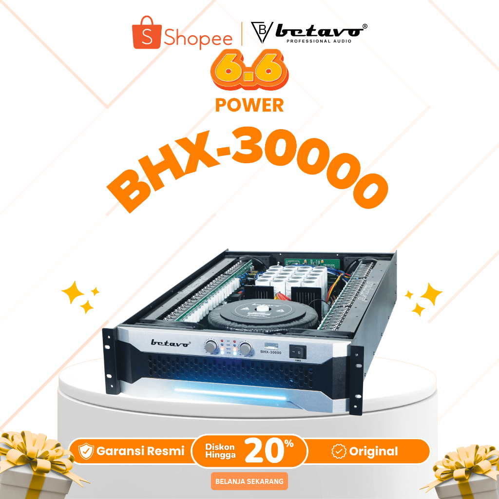 Professional Power Betavo BHX-30000 | 2 Channel | Class H3 Step | 3000 Watt