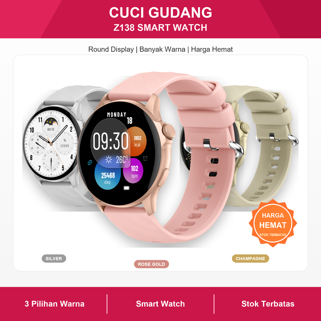 Smartwatch Z138 Jam Tangan Pintar Bluetooth Call 1.39 Inch Da Fit Sport Wanita Pria