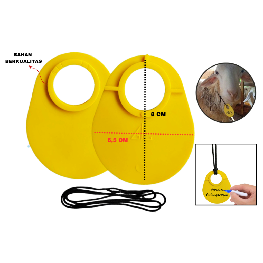 Neck Tag Necktag Kalung Ternak Sapi Domba Kambing Kuda Kebau Babi