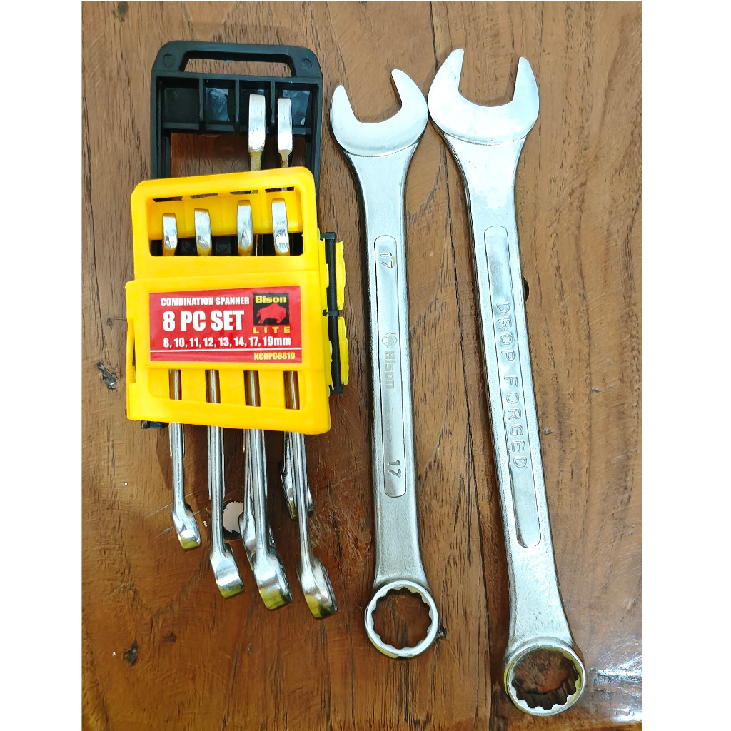 BISON KUNCI RING PAS SET 8 PCS 8-19 MM COMBINATION WRENCH RINGPAS 8PCS MODEL BLISTER STANLEY