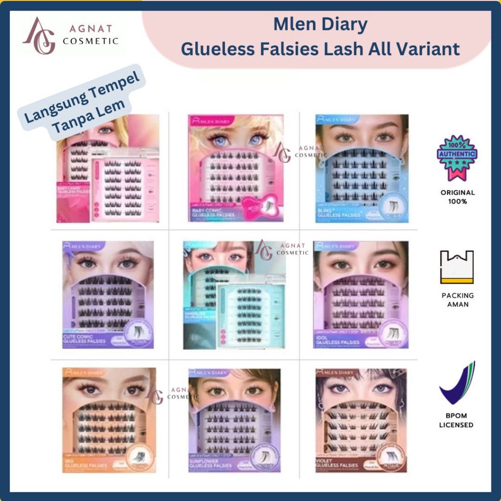 MLEN DIARY TANPA LEM LANGSUNG TEMPEL | MLEN DIARY GLUELESS FALSIES | IDOL FALSIES | BLING FALSIES