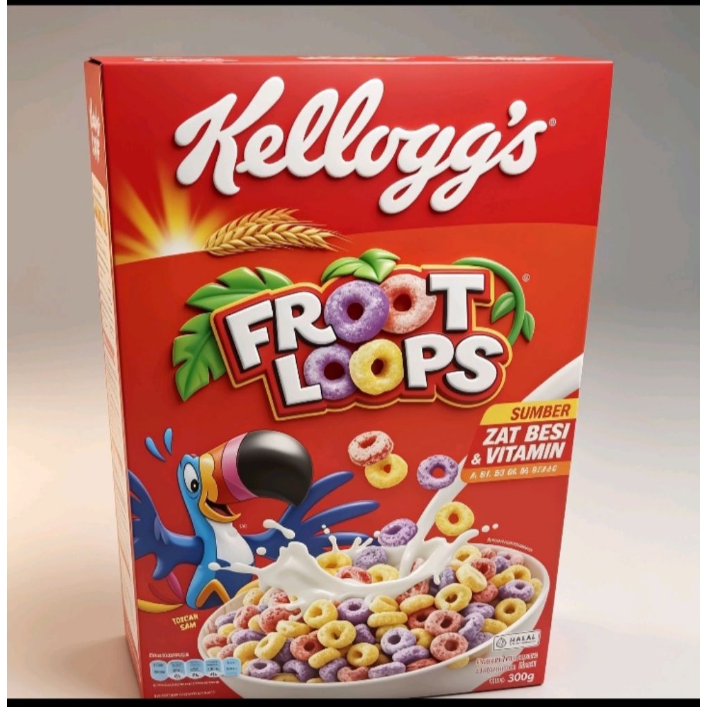 Kellogg’s Froot Loops 300g - Sereal Berwarna Ceria, Rasa Segar, Halal