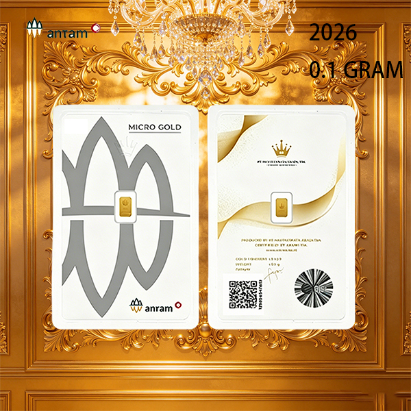 Antam Emas Murni Asli Logam Mulia 0.1 Gram 24K Emas Batangan