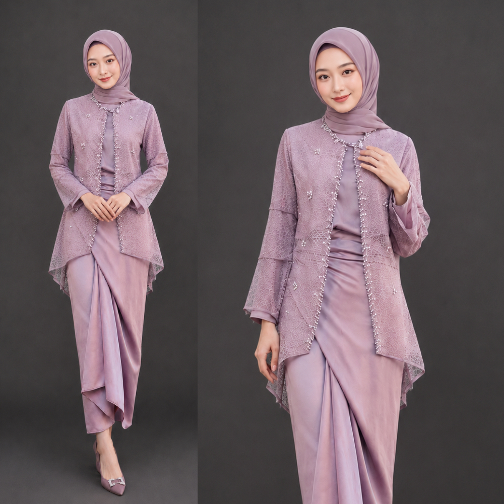 Oneset Clarissa Dress Maxy Velvet Set Inner Outer 2 in 1 Gamis Bridesmaid Brokat Cornelli Rok Lilit