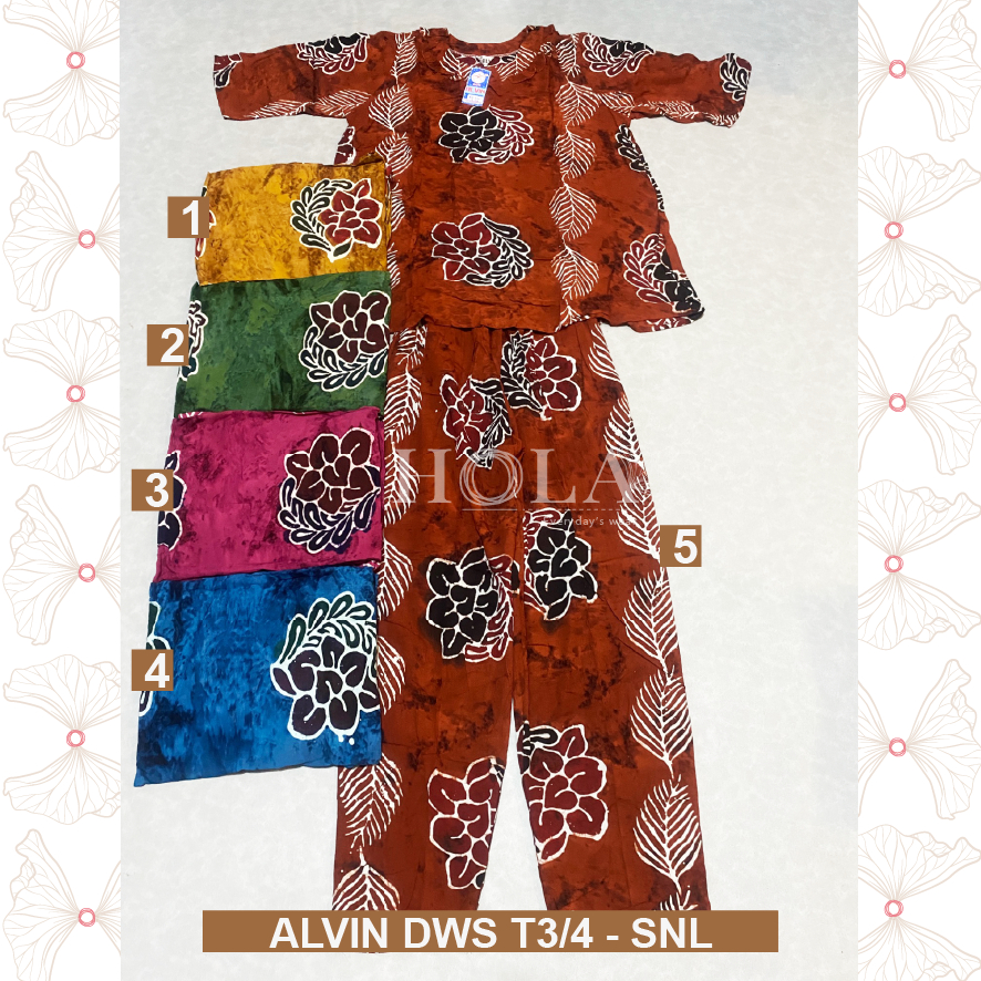 HOLA_FASH | B-Setelan Cp Alvin Dewasa tangan 3/4 , Setelan Batik, Homie oneset, setcel rumah adem, o