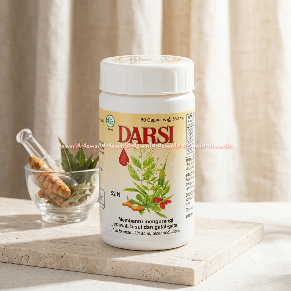 Darsi 60kapsules Obat Herbal Minum Untuk Jerawat Bisul dan Gatal Gatal Darsie Acne Tablet