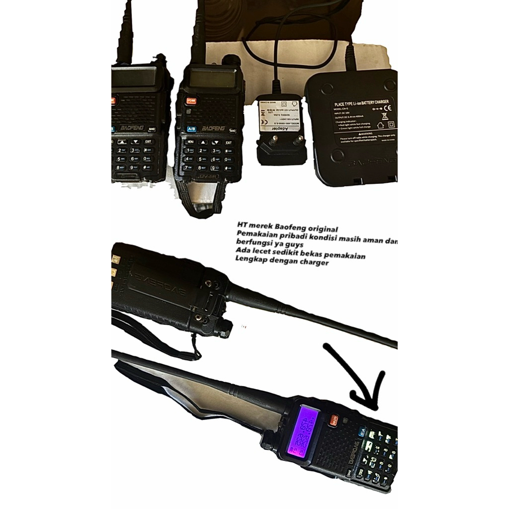 (preloved)HT/Walkie Talkie Baofeng UV5R 5W - Jangkauan Jauh, 128 Saluran/HT Baofeng/