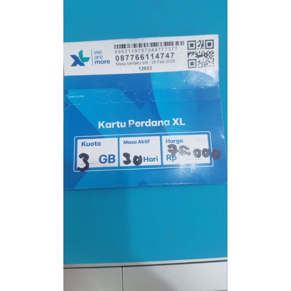 Kartu Perdana XL No Cantik