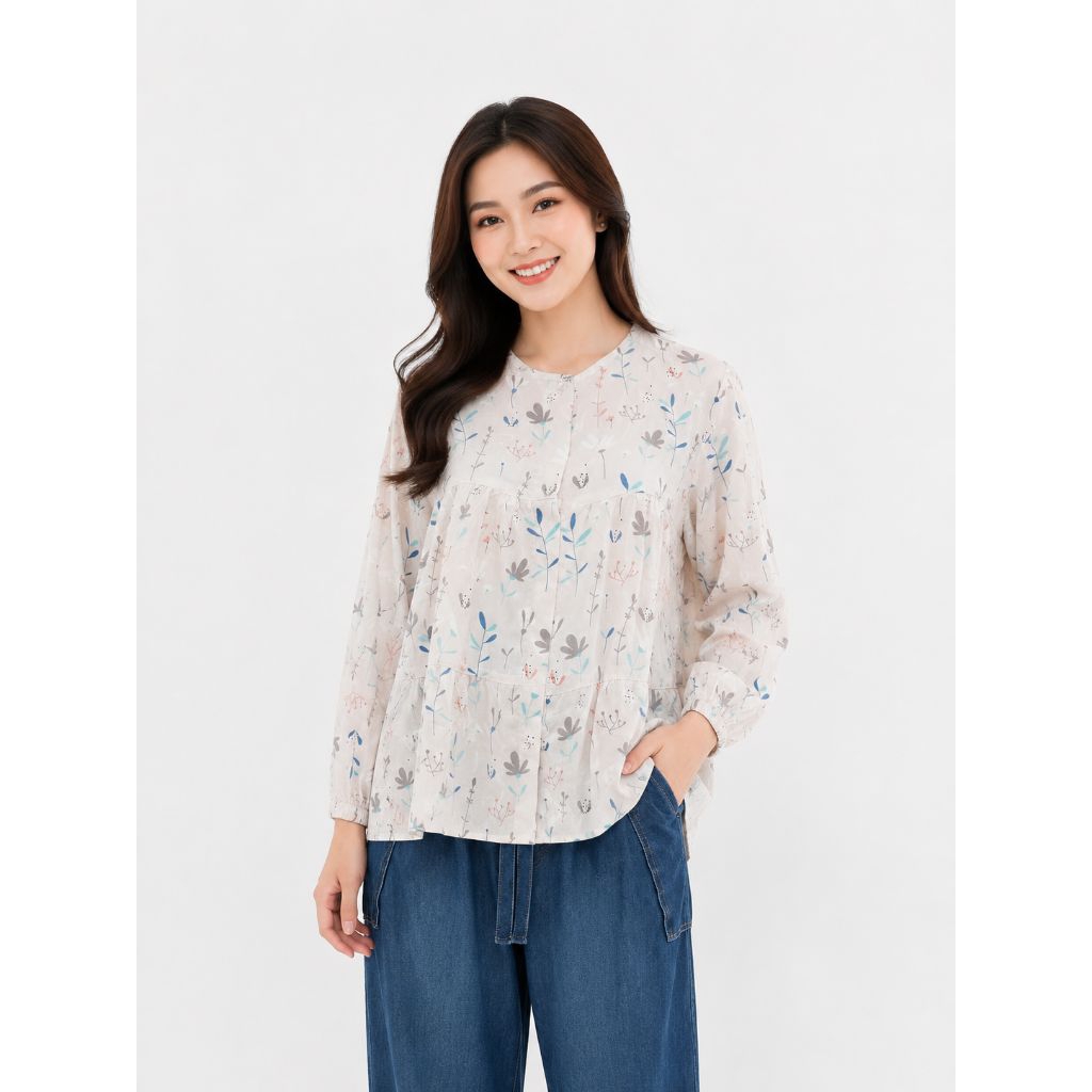DRESS wanita branded | tunik motif triset expand| tunik katun | fit to XL