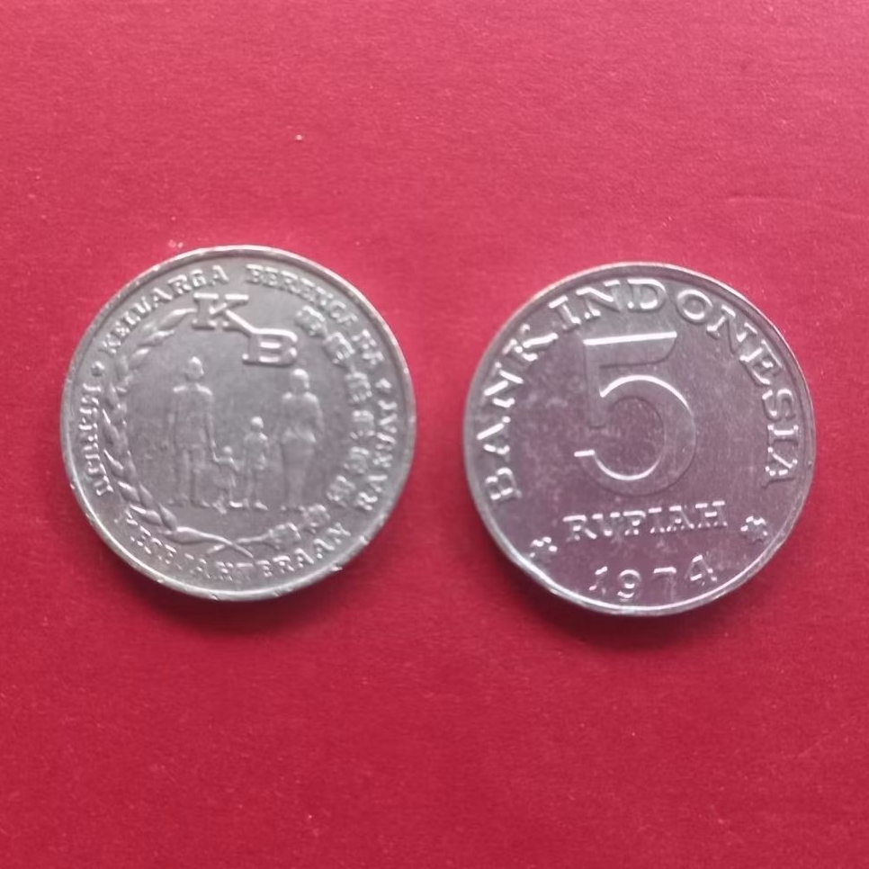 Koin 5 Rupiah KB Besar Tahun 1974