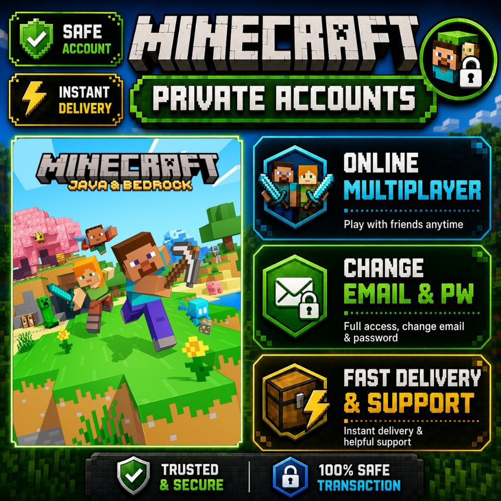 Minecraft Java Bedrock Edition PC Full Access Original Permanent