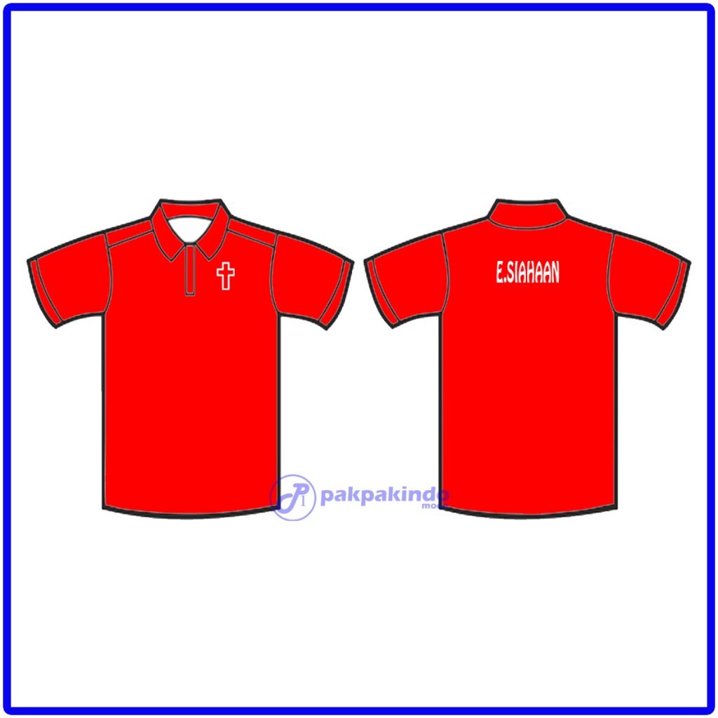 BISA CUSTOM - BAJU KAOS KERAH SERAGAM ANAK SEKOLAH MINGGU GEREJA LENGAN PENDEK PRIA WANITA