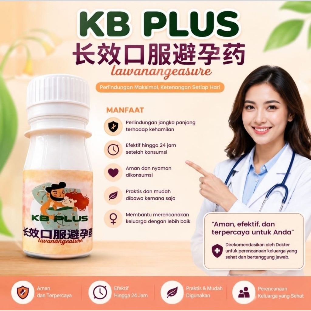 TERLARIS KB PLUS 1 bulan sekali anti bocor supelmen kesehatan